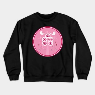 Bird medallion in pink Crewneck Sweatshirt